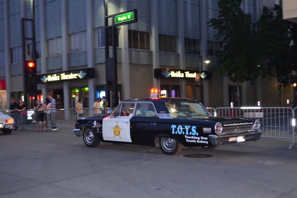 vintage cop police car in parade at Hot August Nights 2013