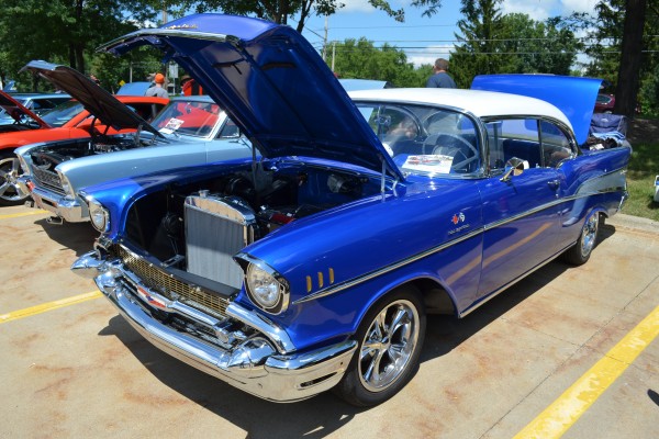 1957 Chevy Bel Air Fuel Injected Coupe at car show, 2013