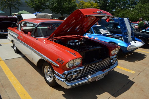 1958 Chevy hot rod at car show, 2013