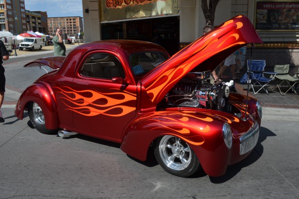flamed willys gasser hot rod at Hot August Nights 2013