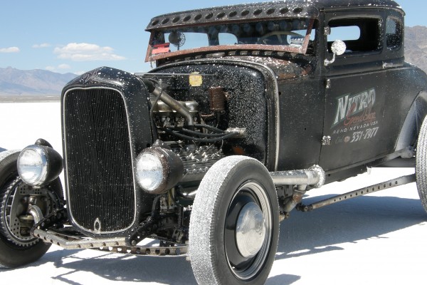 vintage for hotrod at Bonneville Salt Flats during Speed Week