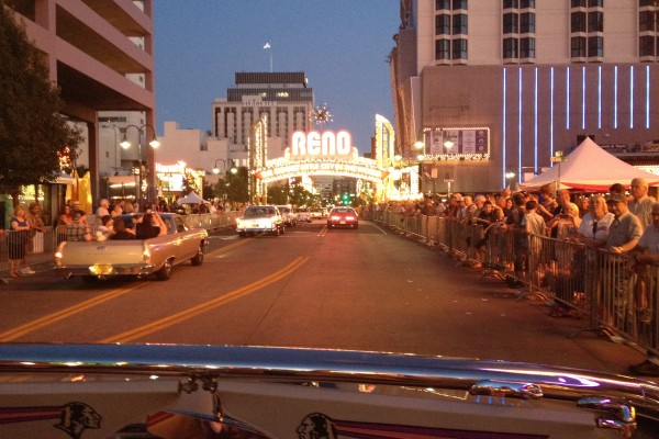 parade of classic cars in downtown reno for Hot August Nights 2013