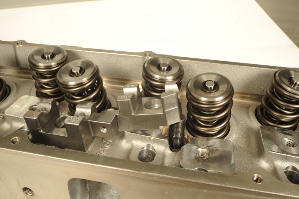 close up of valve springs installed on a cylinder head
