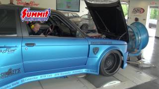 an ls swapped bmw on a chassis dyno test run