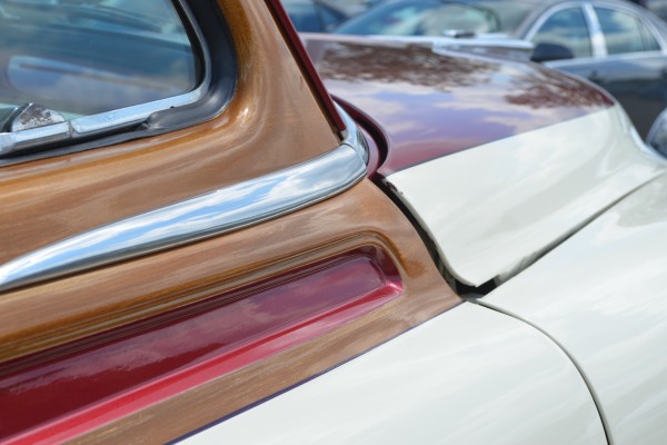 1959 Oldsmobile 88 sedan delivery wagon, close up on panel fit