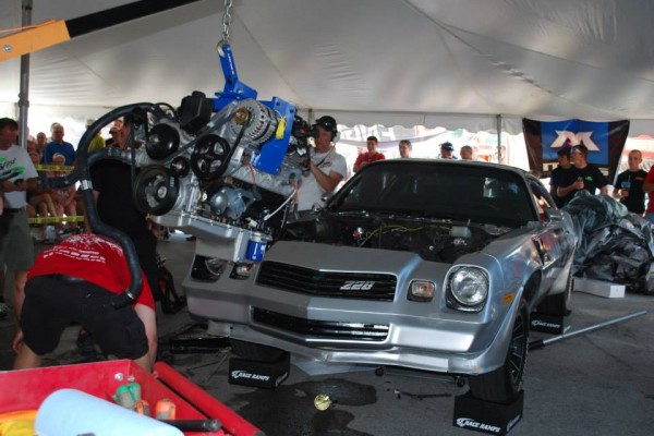 dropping an ls engine into a second gen camaro z28 during LS Fest