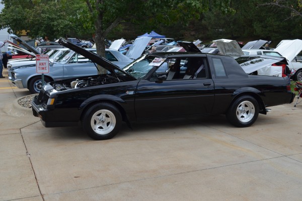 Buick grand national with custom wheels at a car show