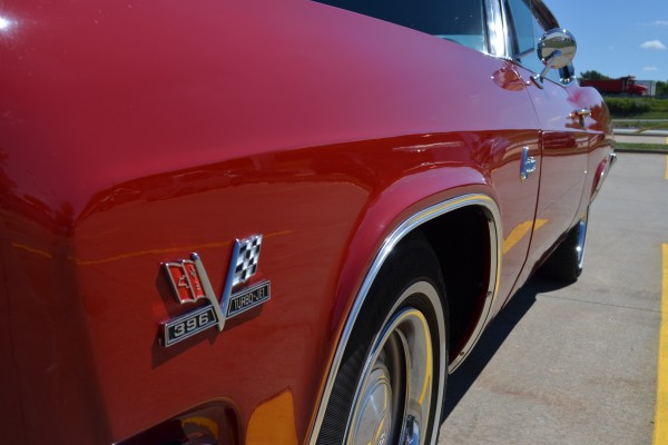 1966 Chevy Caprice Coupe, close up on 396 turbo jet fender badge