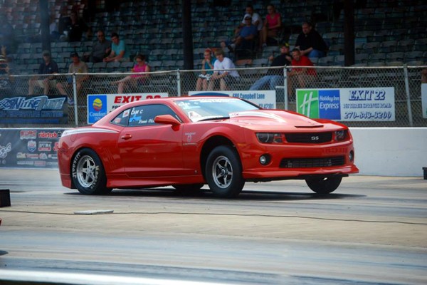 5th gen chevy camaro launching at start of a drag race