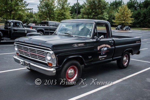 vintage ford pickup truck in motorhead garage ford service livery