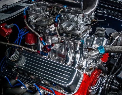 v8 engine with hit ram intake and hilborn style scoop