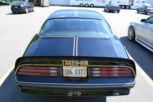 rear bumper and taillight view of a 1976 pontiac trans am