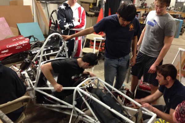 Carnegie Mellon Formula SAE Team works on its race car