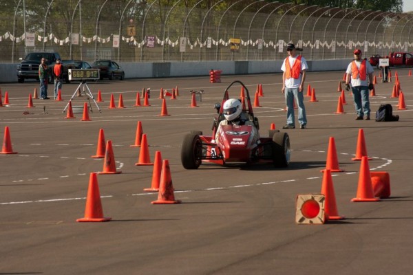 Carnegie Mellon Formula SAE Team race car on track