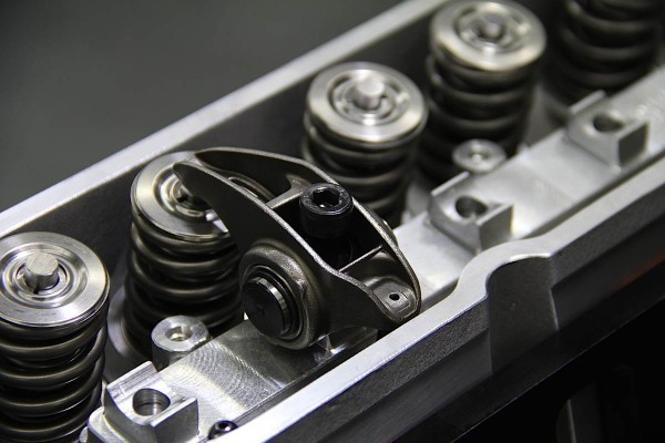 close up of ls7 rockers on a cylinder head