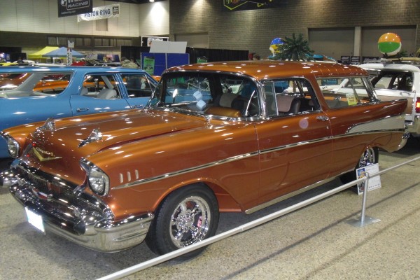 1957 chevy bel air nomad with custom paint and wheels