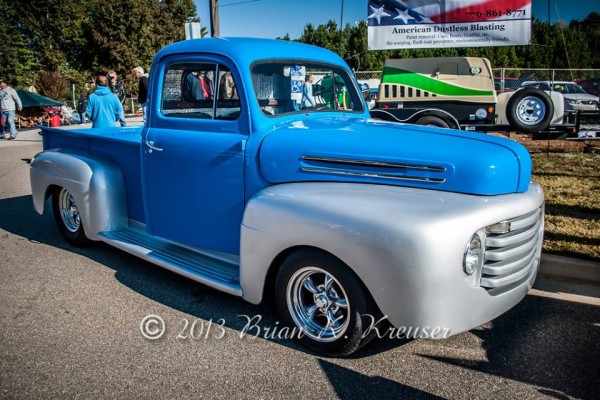 Vintage Ford F-1 truck at a classic car show