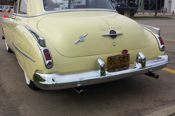 1950 Oldsmobile 88 coupe, rear bumper and tailpipe view