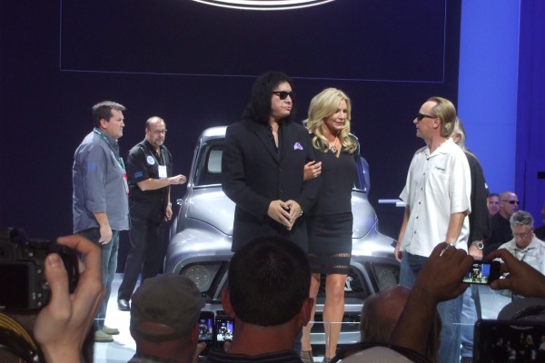 Gene Simmons and Shannon Tweed for 1956 F-100 reveal