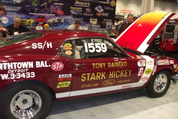 custom ford mustang nostalgia racer displayed at SEMA 2013