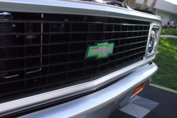 bowtie emblem on a custom chevy pickup truck