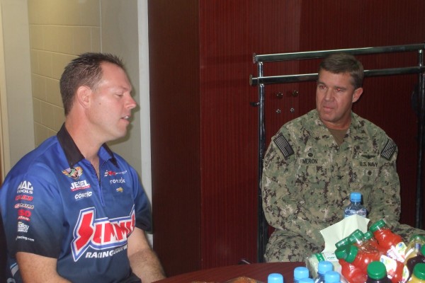 nhra drivers meeting with military troops stationed overseas