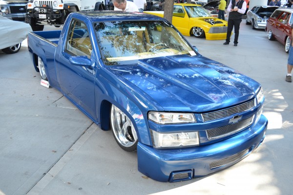 custom lowered late model chevy truck displayed at SEMA 2013