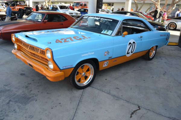 vintage ford fairlane race car restomod in gulf livery