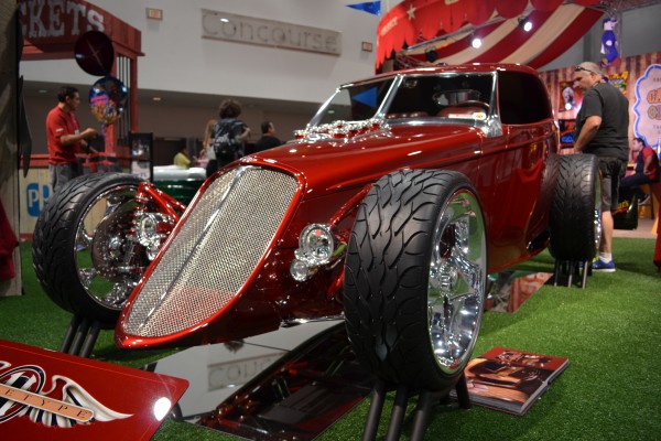 vintage hot rod coupe show car displayed at SEMA 2013