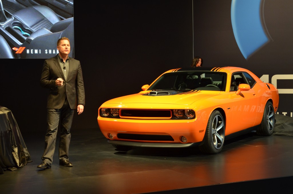 dodge challenger shaker during mopar press reveal event