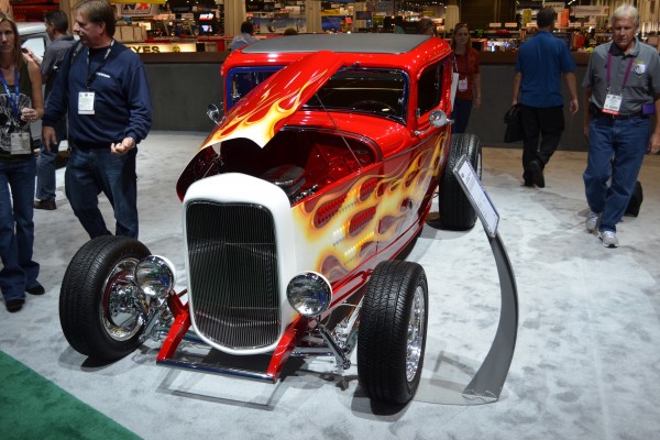 flamed ford hotrod coupe at SEMA 2013