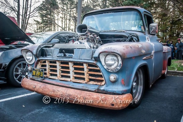 1955 chevy truck hot rod with supercharged v8