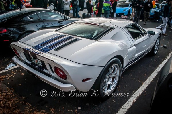rear view of a modern ford gt supercar