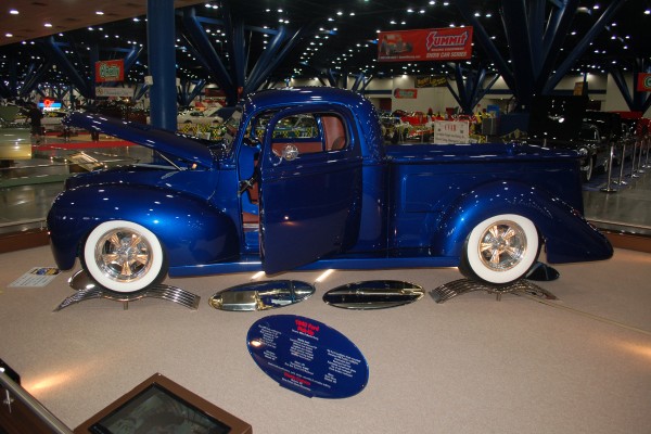 side view of a 1940 Ford pickup custom show truck