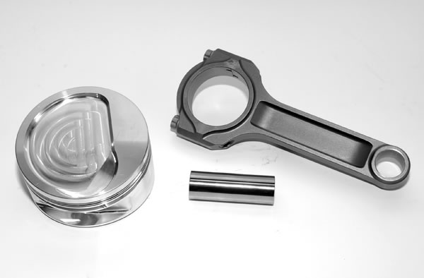 a piston, connecting rod, and wrist pin