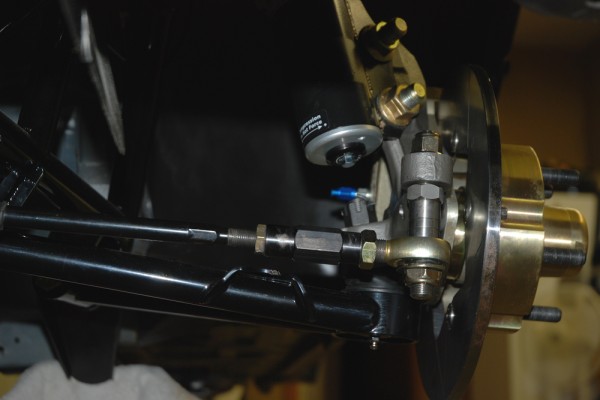 close up of of steering and suspension parts on a car