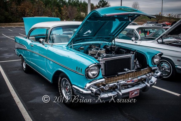 aqua blue turquoise 1957 chevy bel air coupe