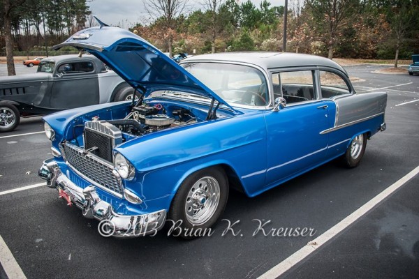 1955 chevy bel air with custom paint and wheels