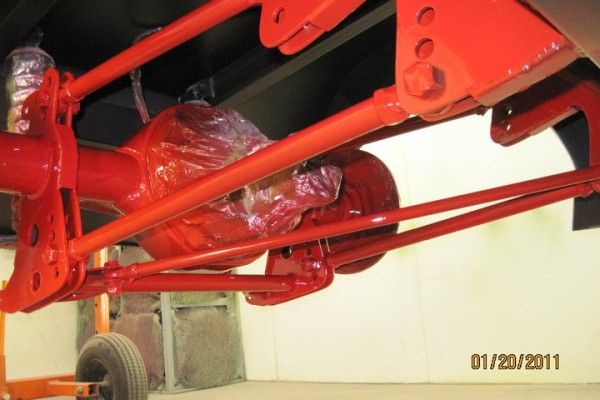 painted rear suspension parts on a custom 1967 chevy camaro