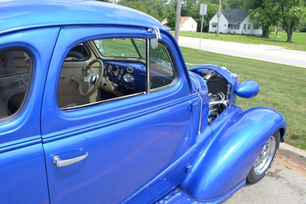 1938 chevy hot rod coupe, passenger side