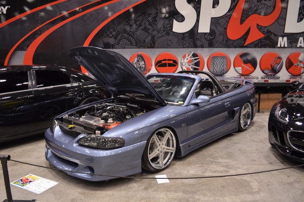 customized sn85 ford mustang convertible At Indoor Car Show