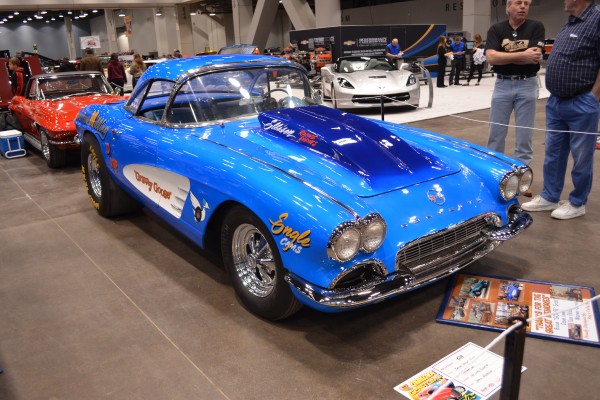 vintage c1 blue corvette coupe nostalgia drag car