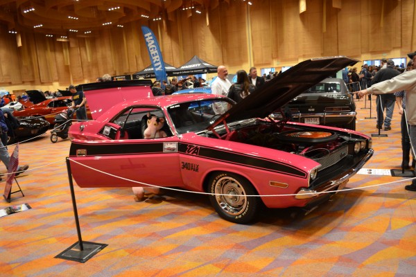 pin dodge challenger T/A 340 on display at indoor car show