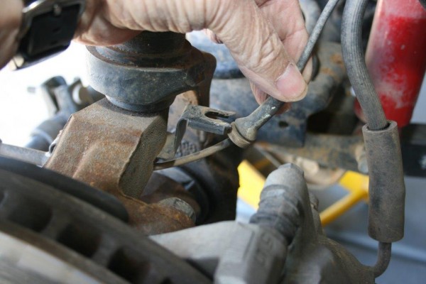 removing abs sensor from a jeep wrangler brake caliper