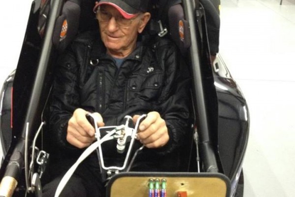 don garlits sitting in electric dragster