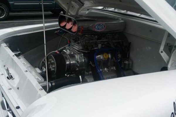 engine inside a custom vintage chevy pickup truck