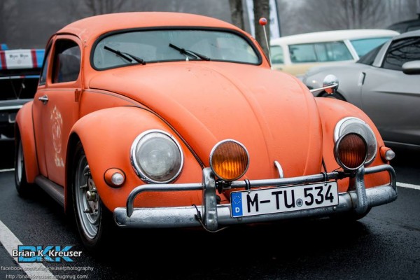 vintage vw beetle hot rod with chopped roof