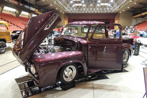 Custom Ford F-1 Pickup Truck displayed at indoor car show