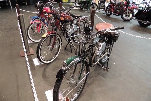 Collection of vintage whizzer motorbikes