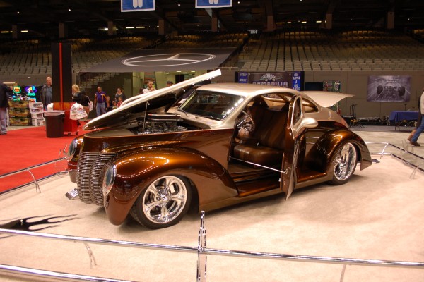 Customized Coupe hot rod Displayed at Indoor Car Show